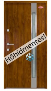 Vnější ocelové vchodové dveře HiSec v ořechovém provedení s izolačními skleněnými vložkami