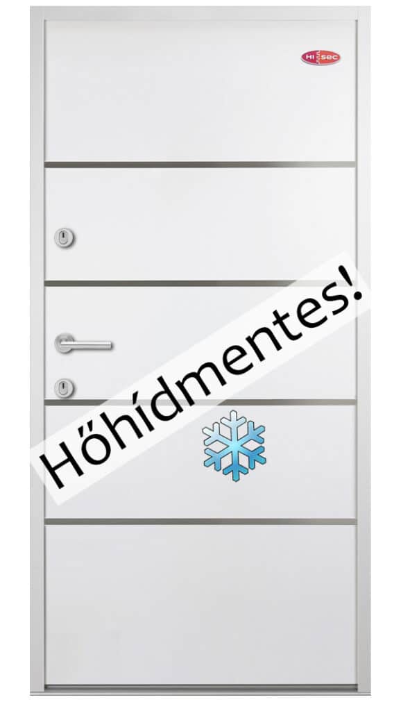 Fehér egyedi dekorcsíkos kültéri acél HiSec bejárati ajtó