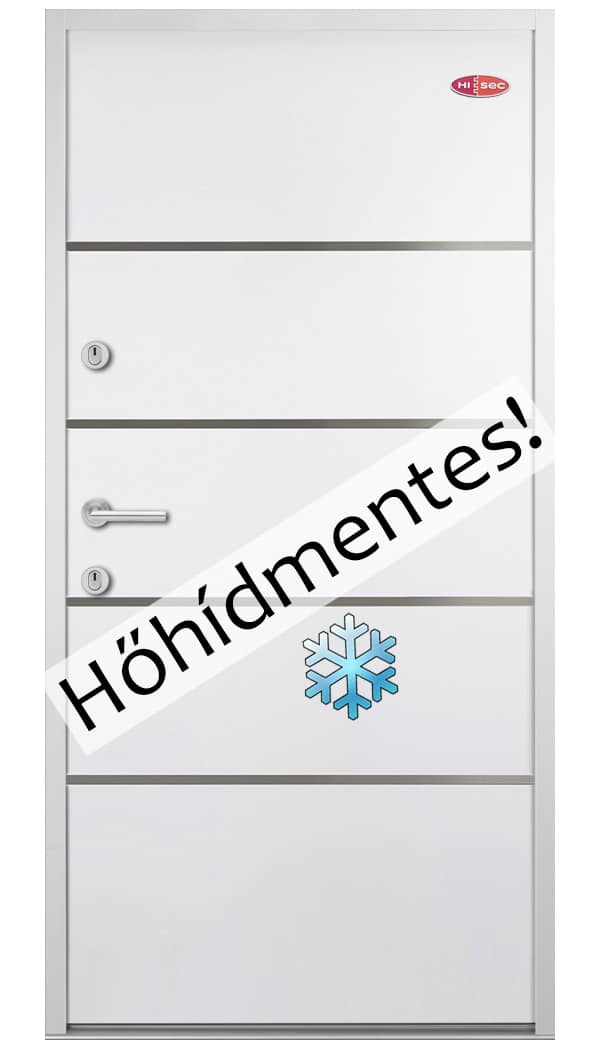 Fehér egyedi dekorcsíkos kültéri acél HiSec bejárati ajtó