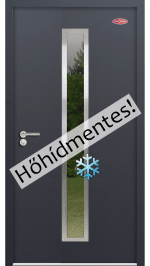 Prémium-68 Kültéri acél HiSec bejárati ajtó Antracit színben, hőszigetelt üvegbetéttel