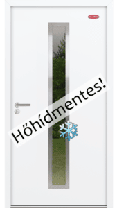 Prémium-68 Fehér kültéri acél HiSec bejárati ajtó, hőszigetelt üvegbetéttel