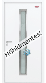 Prémium-68 Fehér kültéri acél HiSec bejárati ajtó, hőszigetelt üvegbetéttel