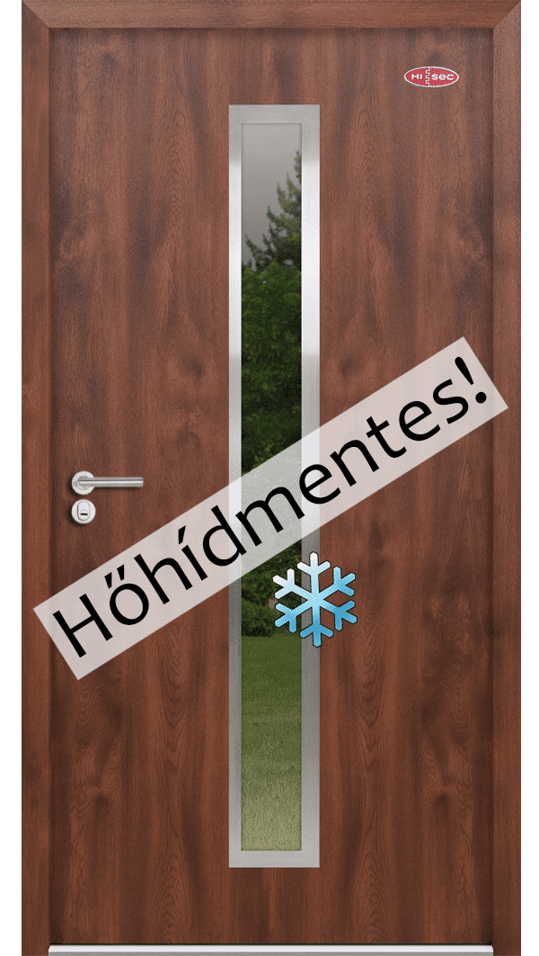 premium-acel-hisec-ajto-dio-szinu-uvegbetettel-01 Prémium üvegbetétes Dió színű acél HiSec bejárati ajtó kültérre